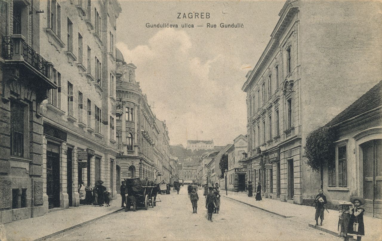 Gundulićeva ulica oko 1910. godine, pogled prema sjevru